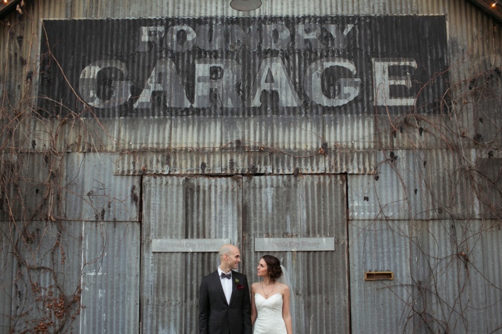Dana Zachariah winter bride Jason Hinijosa love story Miners Foundry Nevada City Northern California rustic Wedding Jessica Fairchild Photography winter wedding bride and groom Foundry Garage