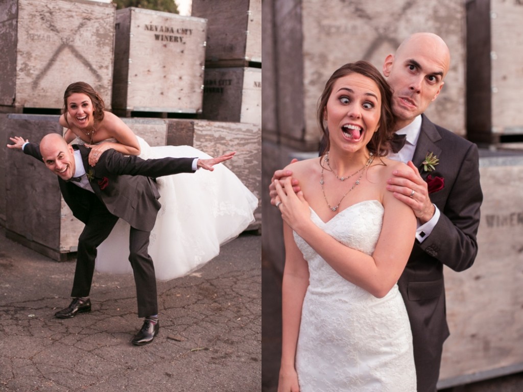 Dana Zachariah winter bride Jason Hinijosa love story Miners Foundry Nevada City Northern California rustic Wedding Jessica Fairchild Photography winter wedding bride and groom Nevada City Winery wood crates
