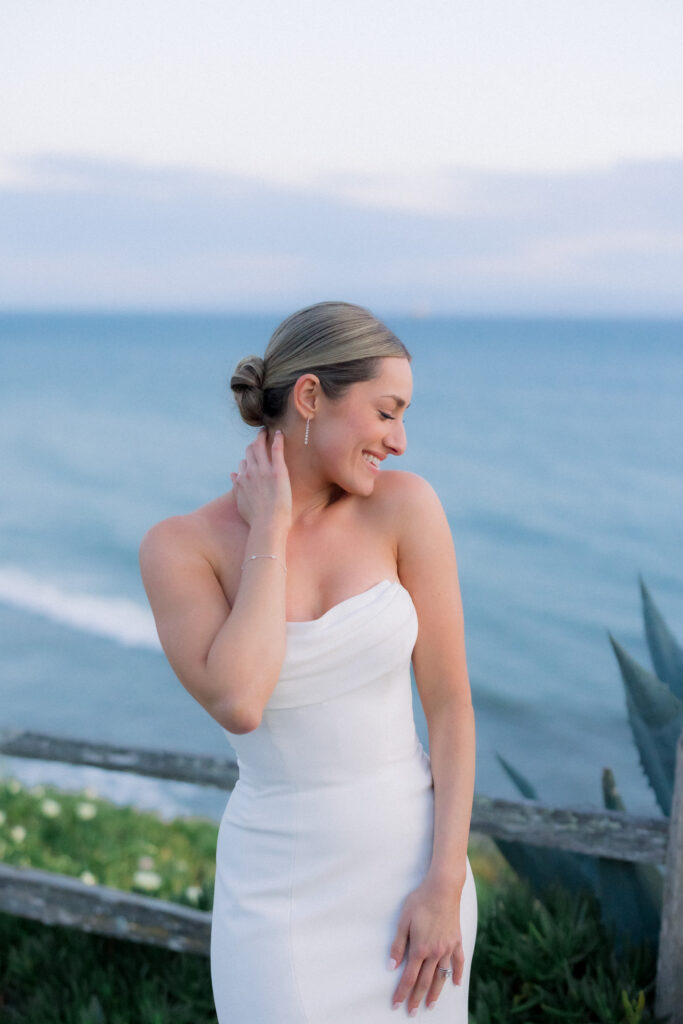 Bridal portraits on the bluffs at the Bacara 