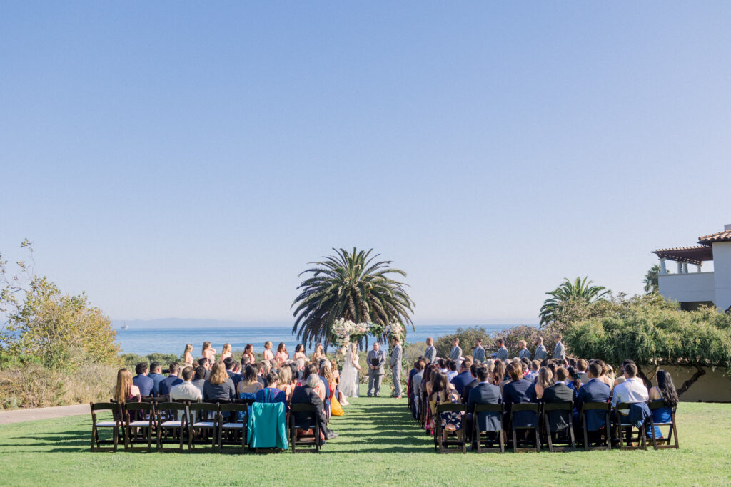 Wedding ceremony at the lower bluff at the Bacara Santa Barbara